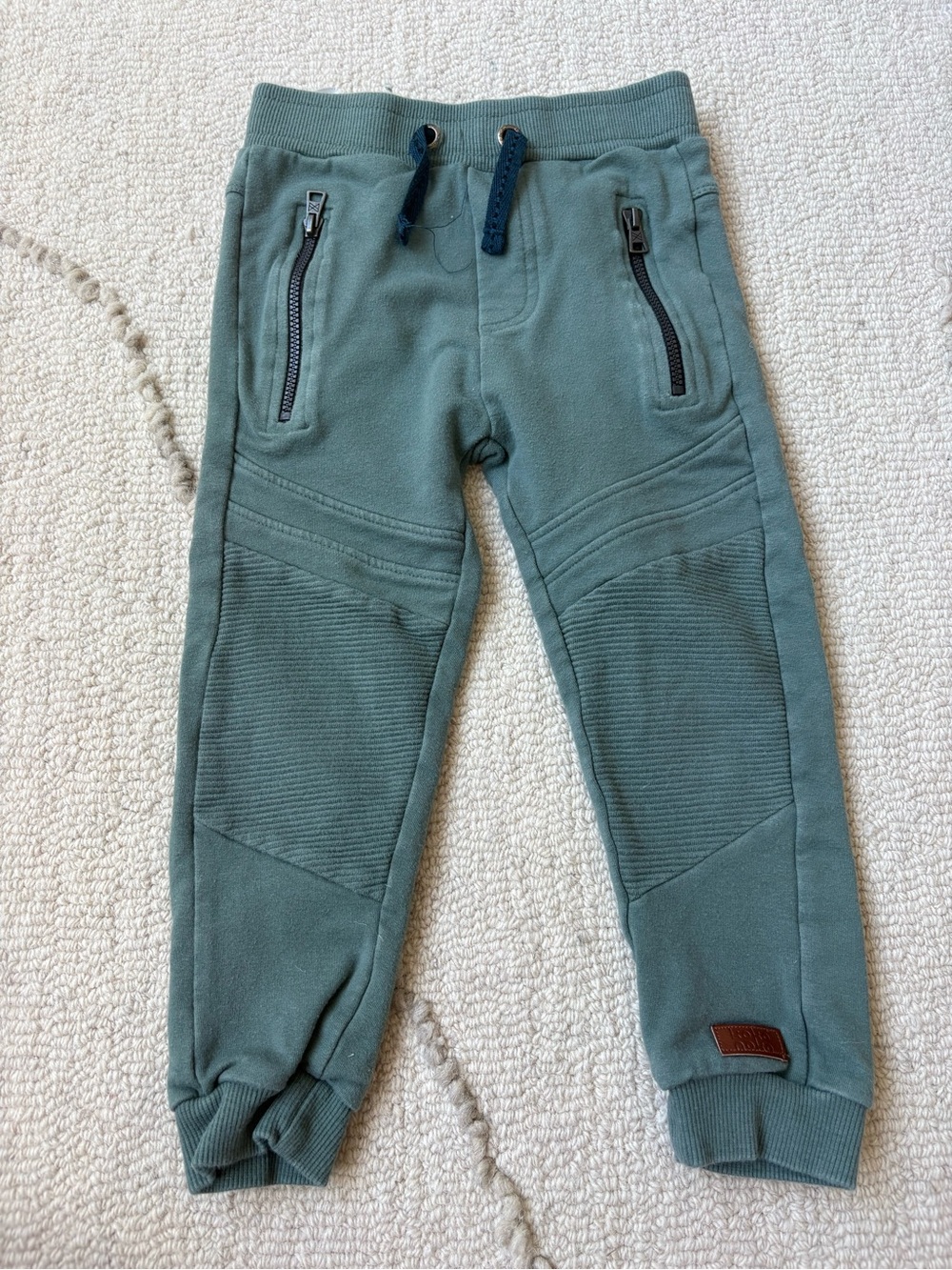 Green Jogger Pants - Comfortable Ribbed Knee Panels - EUC